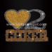 Cheer Rhinestone Transfer Heart Iron Ons